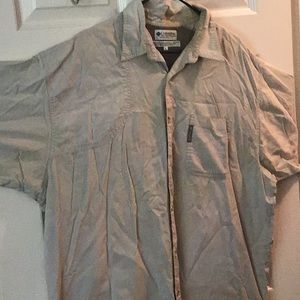 Patagonia khaki shirt, short sleeve button down,XL